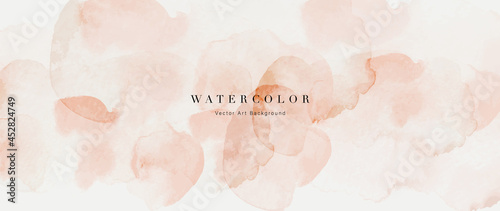 Panel kuchenny z motywem Watercolor abstract art background vector. Wallpaper design with paint brush beige watercolor. Illustration for prints, wall art, cover and invitation cards.