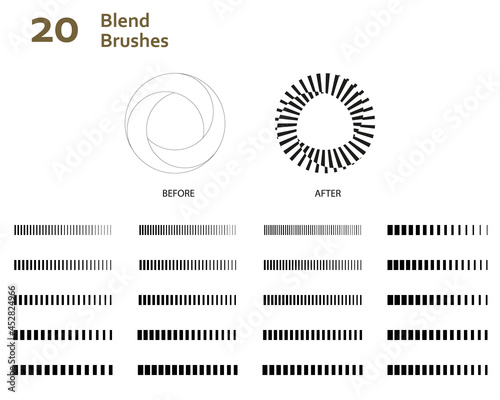 Set of 20 Möbius strip pattern brush for infinity curve. Created using AI CC 2015.