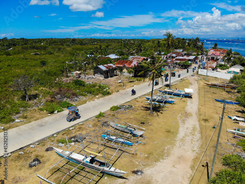 フィリピン、セブ、オランゴ島をドローンで撮影した風景 Drone view of Olango Island, Cebu, Philippines. 