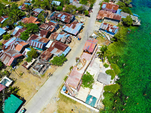                                                                                Drone view of Olango Island  Cebu  Philippines. 