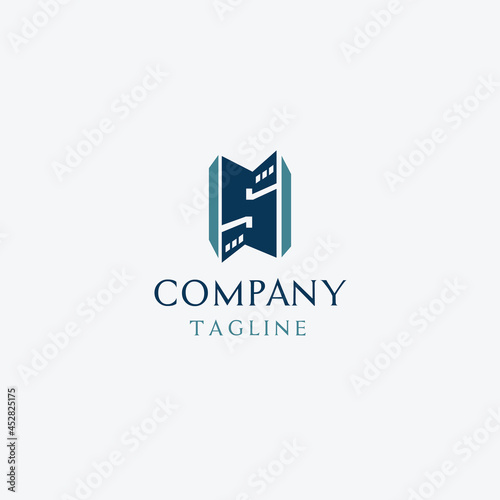 Free Download business logo design letter S and building - GFXLoad
