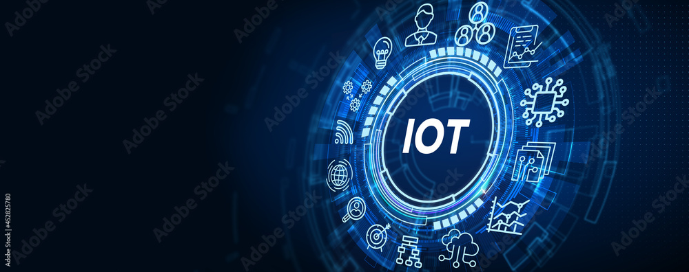 Internet of things - IOT concept. Businessman offer IOT products and solutions. Internet of things - IOT concept. Businessman offer IOT products and solutions.