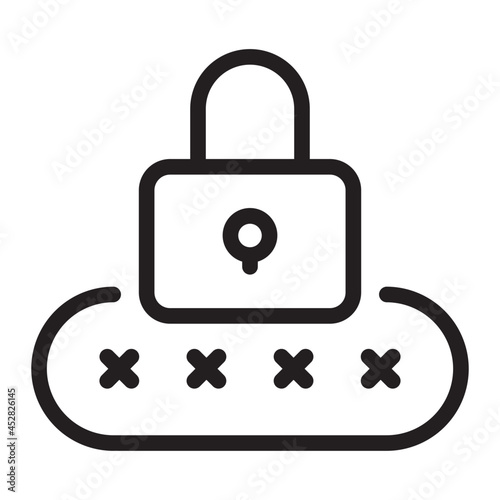 pin code line icon