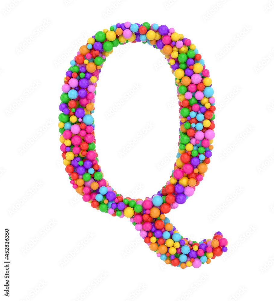 Alphabet balls multi-colored, kids font 3d render. colorful balls letter isolated on white background. 3D illustration. Alphabet balls multi-colored, kids font 3d render. colorful balls letter isolated on white background. 3D illustration.