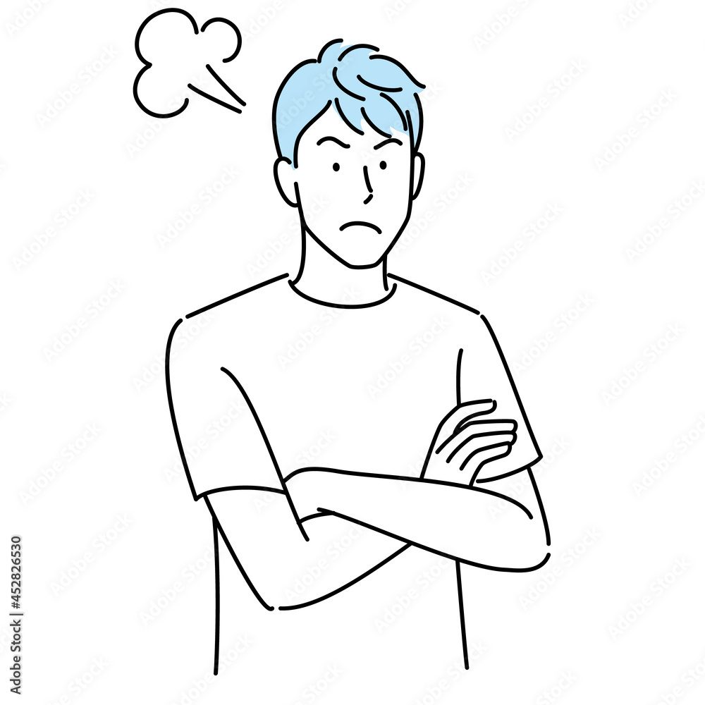 An angry man with his arms folded An angry man with his arms folded