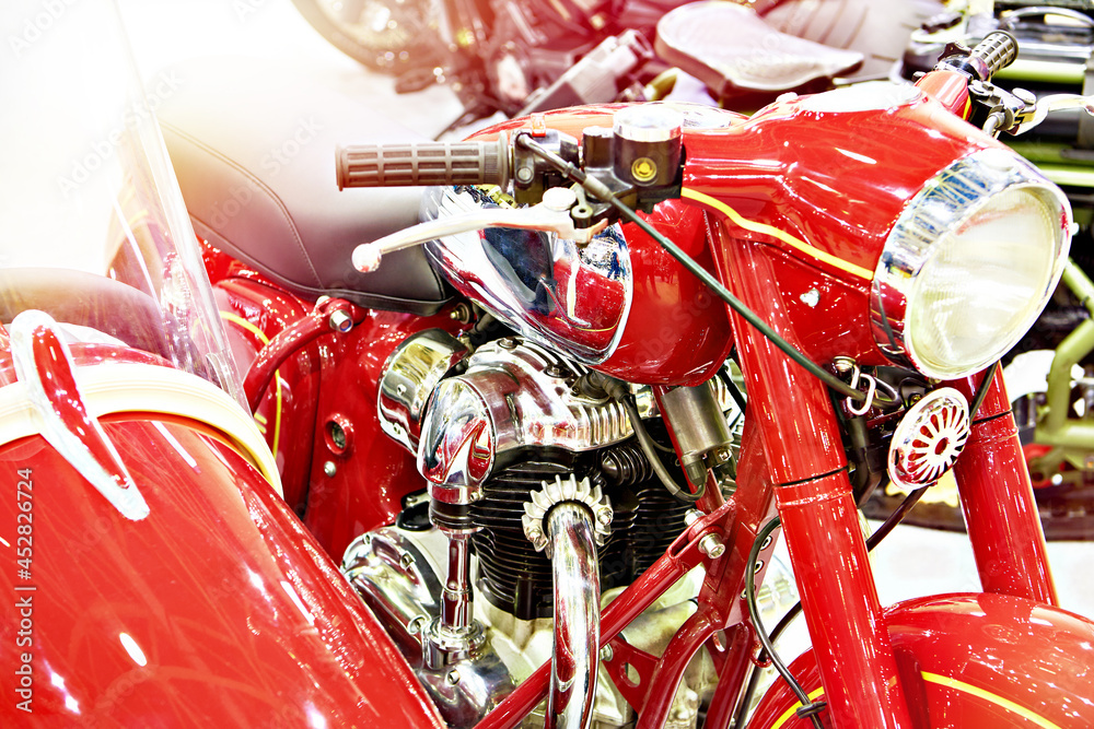 Retro red motorcycle