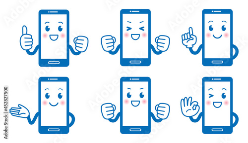 スマホのキャラクター　漫画風アイコンセット