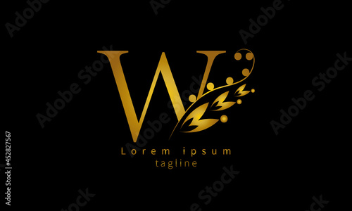 Premium vector initial letter W florish typography logo design
