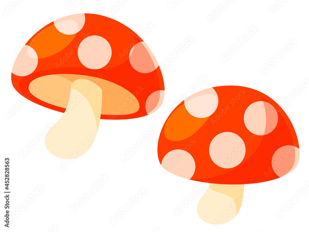 可愛いきのこ 秋の風物詩アイコン/イラスト素材