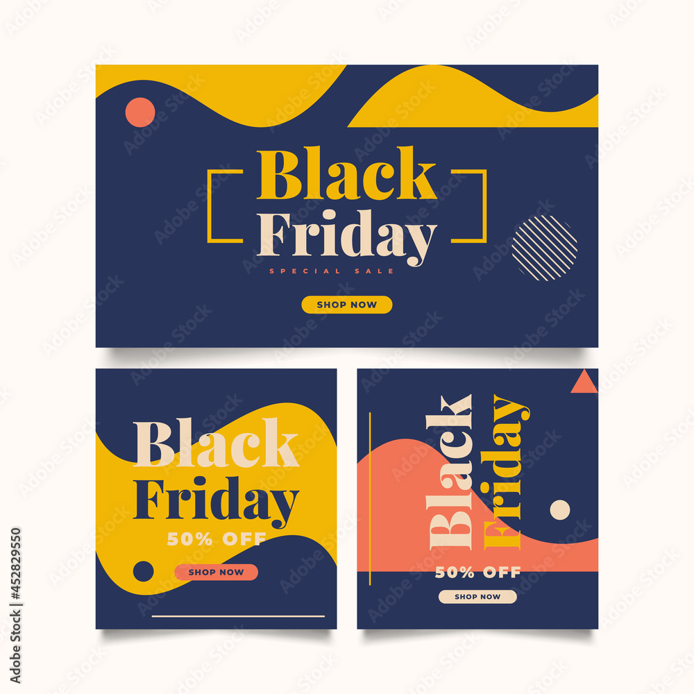 Fototapeta premium Black Friday Sale Banner Template. Sale Promotion Poster or Banner Layout Design for Website or Mobile