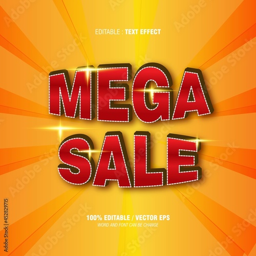 editable text effect mega sale color gradient