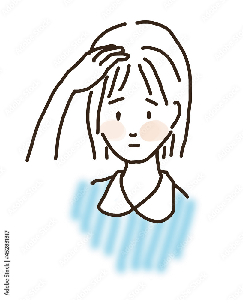頭頂部の薄毛を気にする女性