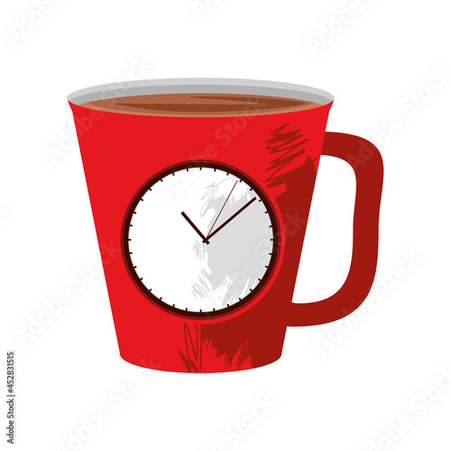clock time on coffee cup