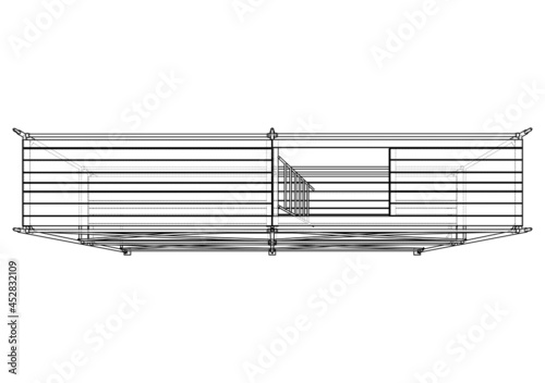 Prefabricated scaffolding. Vector