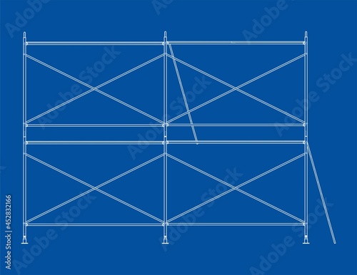 Prefabricated scaffolding. Orthography vector