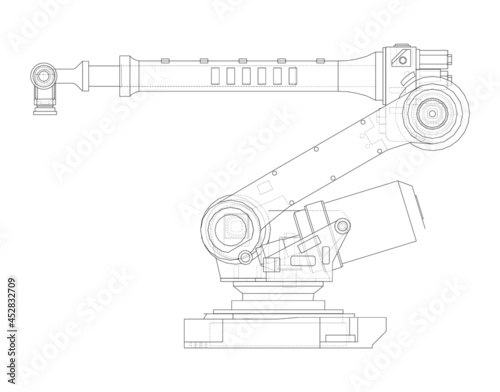 Industrial Robotic Arm. Vector