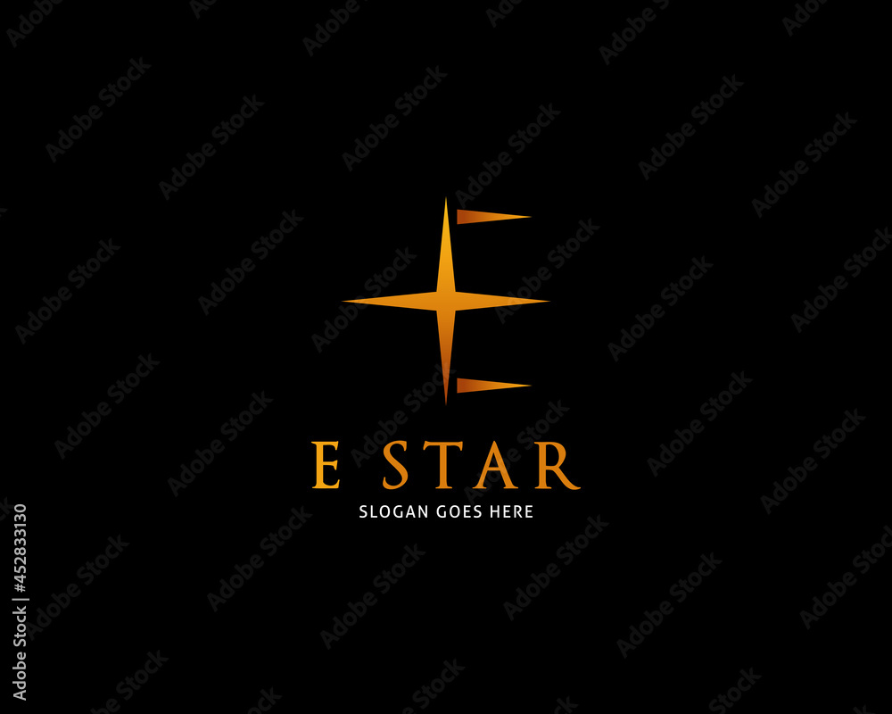 Obraz premium Initial Letter E Star Logo Template Design