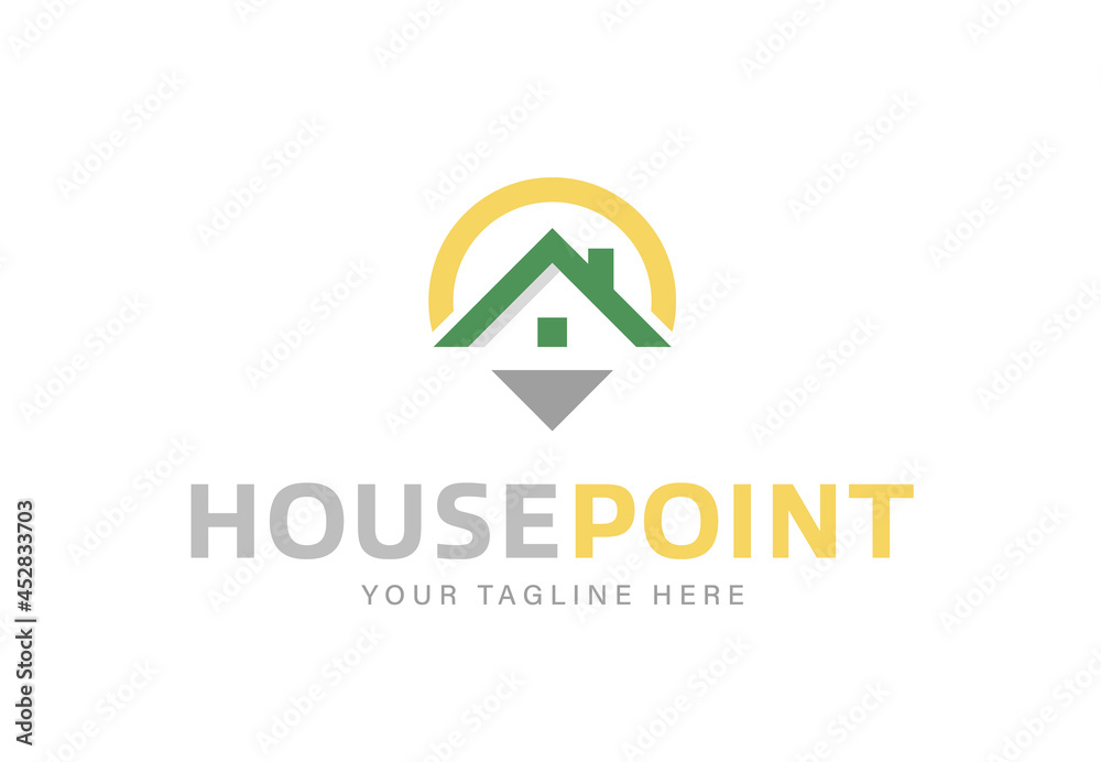 Simple home point logo design. Simple home point logo design.