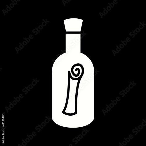 Unique Scroll In bottle Vector Glyph Icon
