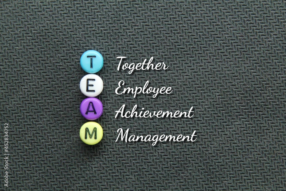 Foto de letters of the alphabet with the words TEAM and Together