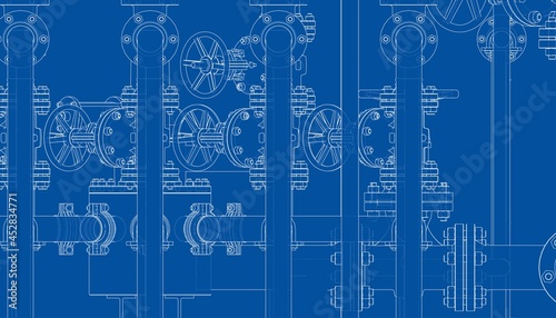Valves and other industrial equipment. Vector