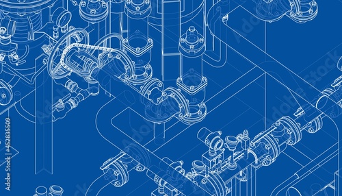 Valves and other industrial equipment. Vector