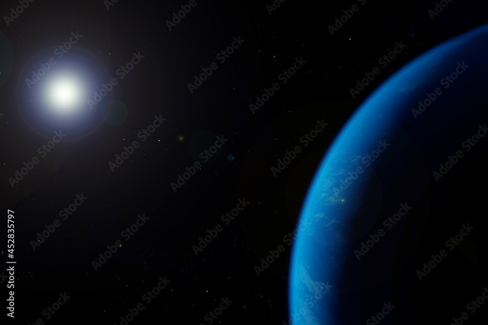 Earth's atmosphere from space, on a dark background. Elements of this image were furnished by NASA.