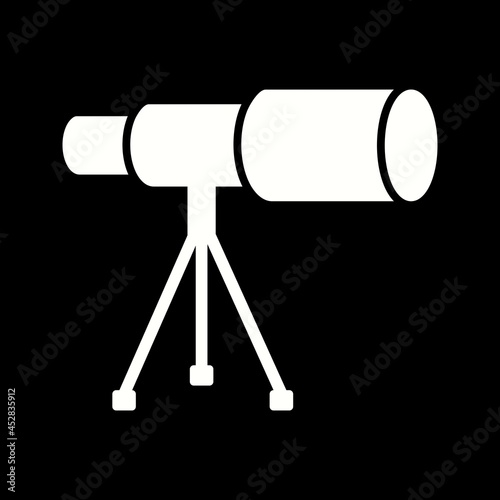 Unique Telescope On Stand Vector Glyph Icon