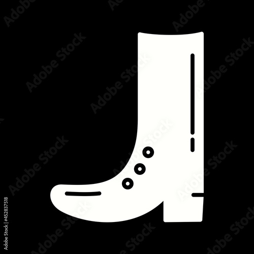 Unique Cowboy Boot Vector Glyph Icon