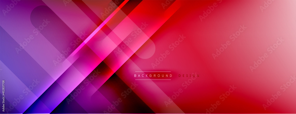 Abstract background - lines composition created with lights and shadows. Technology or business digital template. Trendy simple fluid color gradient abstract background with dynamic