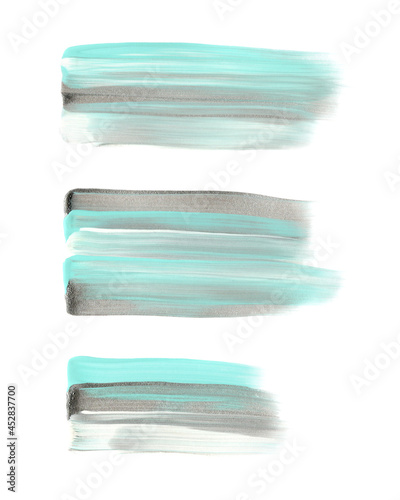 Acrylic paint stroke. Colorful and silver paint. Grunge background. Acrylic pastel colors and silver paint splatter. Grungy overlay.