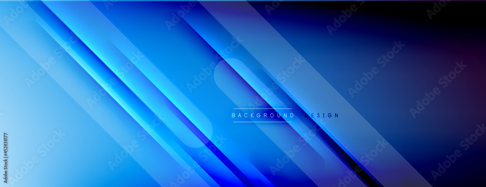 Abstract background - lines composition created with lights and shadows. Technology or business digital template. Trendy simple fluid color gradient abstract background with dynamic - obrazy, fototapety, plakaty 