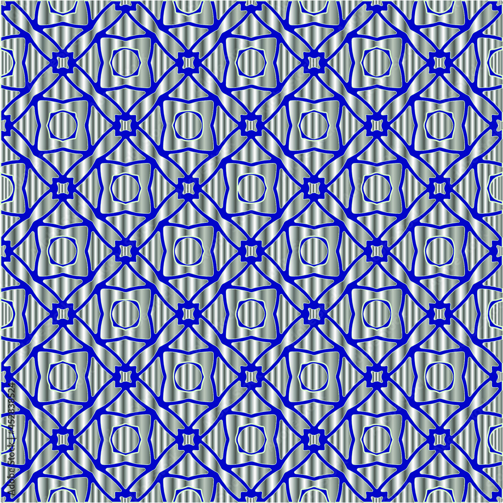 Fototapeta premium metal pattern on a blue background. 