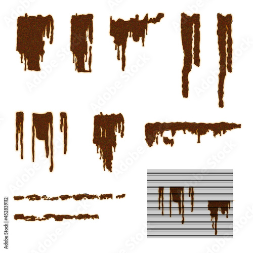 茶色いサビのベクター素材 - Rusty materials - vector illustration