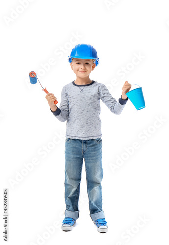 Little painter with roller ...