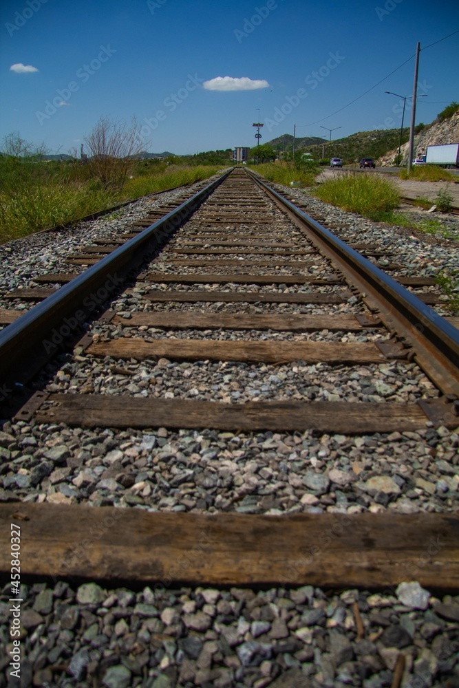 Fototapeta premium Sleepers and train tracks 
