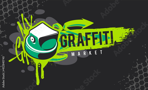 Graffiti Banner With Spray Paint Cap