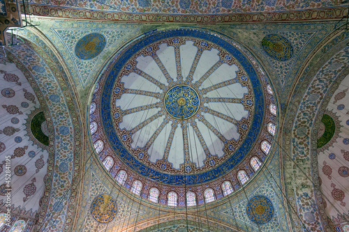 Interior of the Sultan Ahmed Mosque in Istanbul