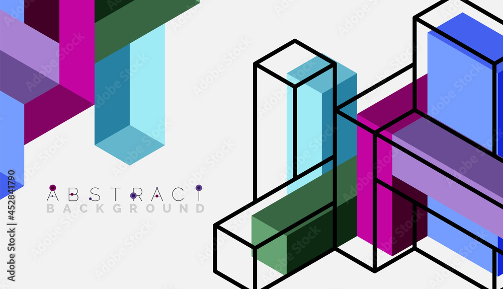 Abstract background. 3d cubes, cubic elements and blocks. Techno or business concept for wallpaper, banner, background, landing page Abstract background. 3d cubes, cubic elements and blocks. Techno or business concept for wallpaper, banner, background, landing page