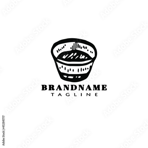 bamboo basket logo design template icon illustration