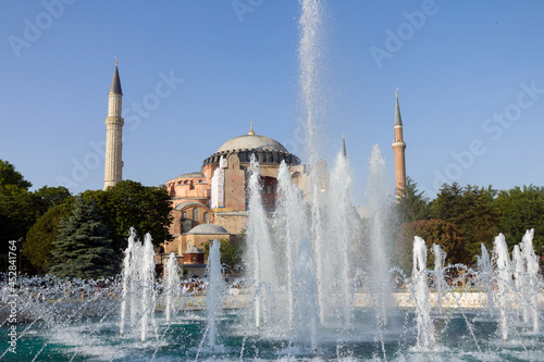 Hagia Sophia domes and minarets in the old town of Istanbul