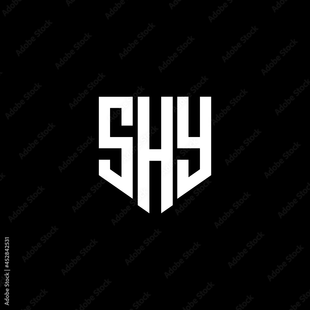 SHY letter logo design on black background. SHY creative initials letter  logo concept. SHY letter design. Stock Vector | Adobe Stock