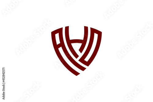AHO creative letter shield logo design vector icon illustration photo