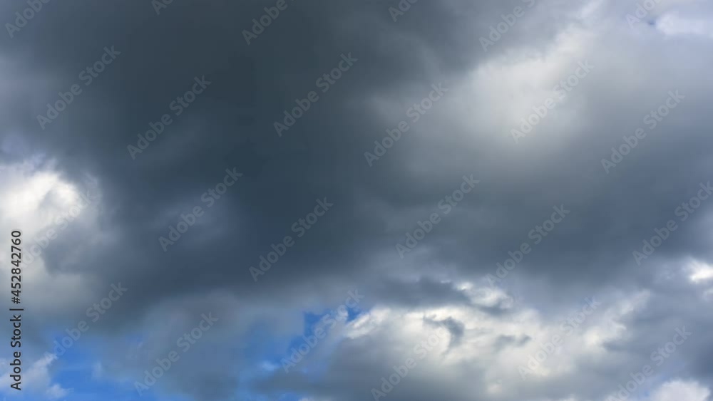 4K Time lapse, Motions white clouds on blue sky background.