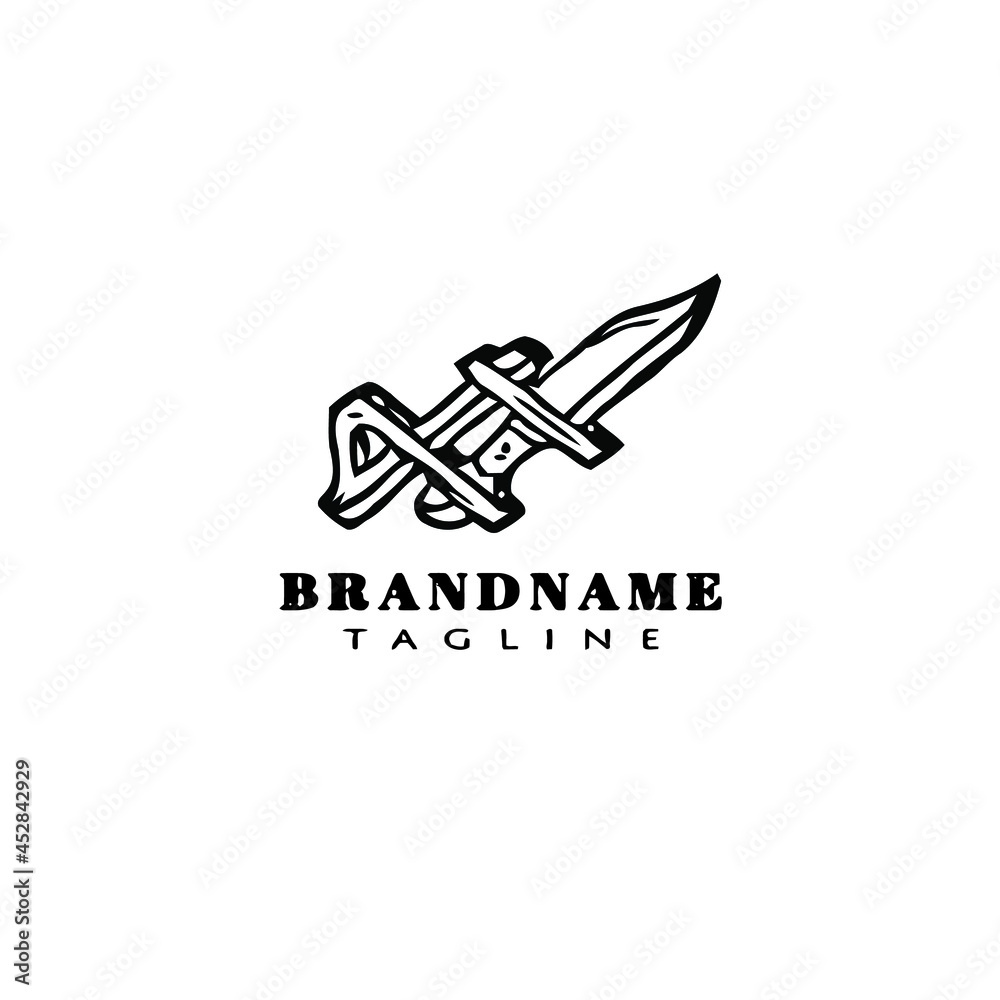 military knifes logo cartoon icon design template isolated black symbol illustration military knifes logo cartoon icon design template isolated black symbol illustration