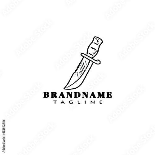 symbol military knifes logo cartoon icon design template isolated black vector illustration