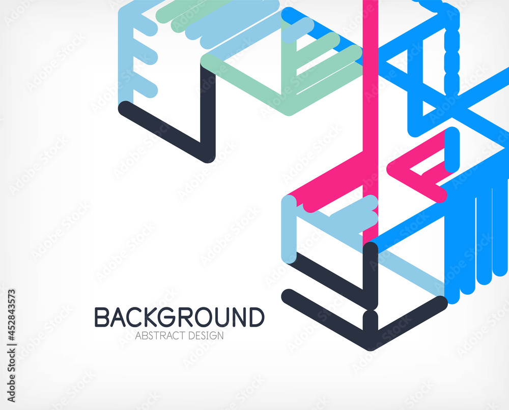 Abstract background. Color lines on white background. Linear abstract composition. Techno or business concept for wallpaper, banner, background, landing page Abstract background. Color lines on white background. Linear abstract composition. Techno or business concept for wallpaper, banner, background, landing page