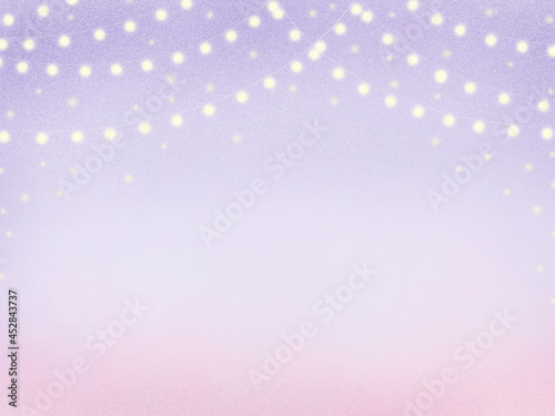 光りのガーランド　ラベンダーピンクのキュートな空 photo