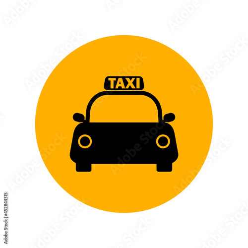 Taxi car icon isolated on white background 