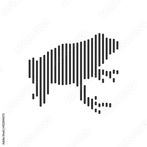 frog black barcode line icon vector on white background.
